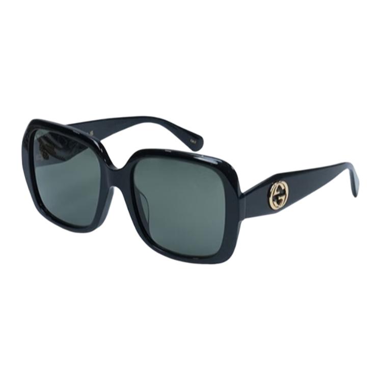 Gucci Avant-Garde Irregular Shape Double G Logo Sunglasses Women sunglasses Black GG1629SA