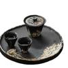 200ml Handmade Embossed Lotus Ceramic Tea TureeWabi Sabi Style Bowl Cover Coarse Ceramic Tea Set Bowl Cover Kung Fu Tea Set Gift