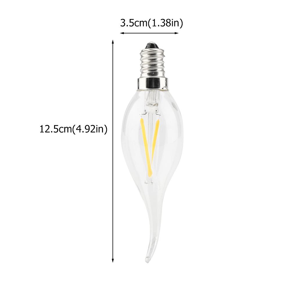 E14 2W LED Lamp Light Bulb Candle Flame Shape Warm White Lighting AC 220V (2W)