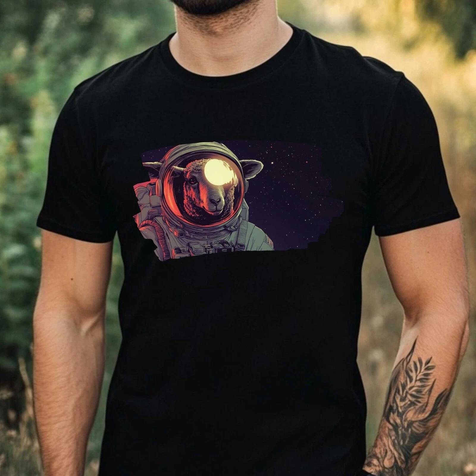 T-Shirt Herren Schaf als Astronaut Motiv Baumwolle Größe XS bis 5XL S
