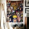 Naruto Adventure Begins Wall Tapestry Aesthetic Wall Hanging Printed Fabric Blanket Decorative Tapestries For Bedroom Living Room Home Decor