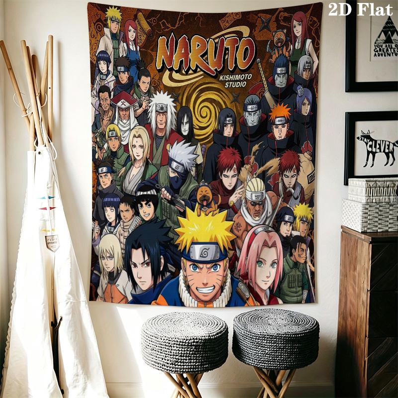 Naruto Adventure Begins Wall Tapestry Aesthetic Wall Hanging Printed Fabric Blanket Decorative Tapestries For Bedroom Living Room Home Decor