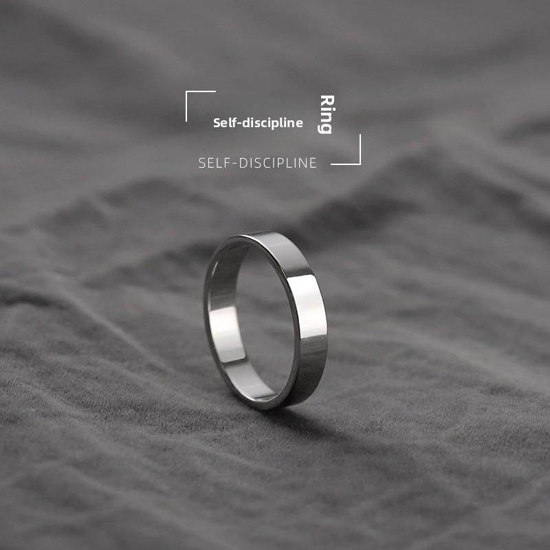 Ring Men's Tide Advanced Sense Index Finger Female Couple Ring Niche Design Titanium Steel Does Not Fade