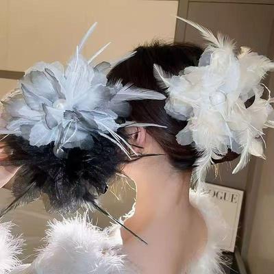 Grampo de Cabelo de Pena Francês: Super Presilha de Garra de Fada, Elegante Presilha de Cabelo Tubarão de Grande Volume