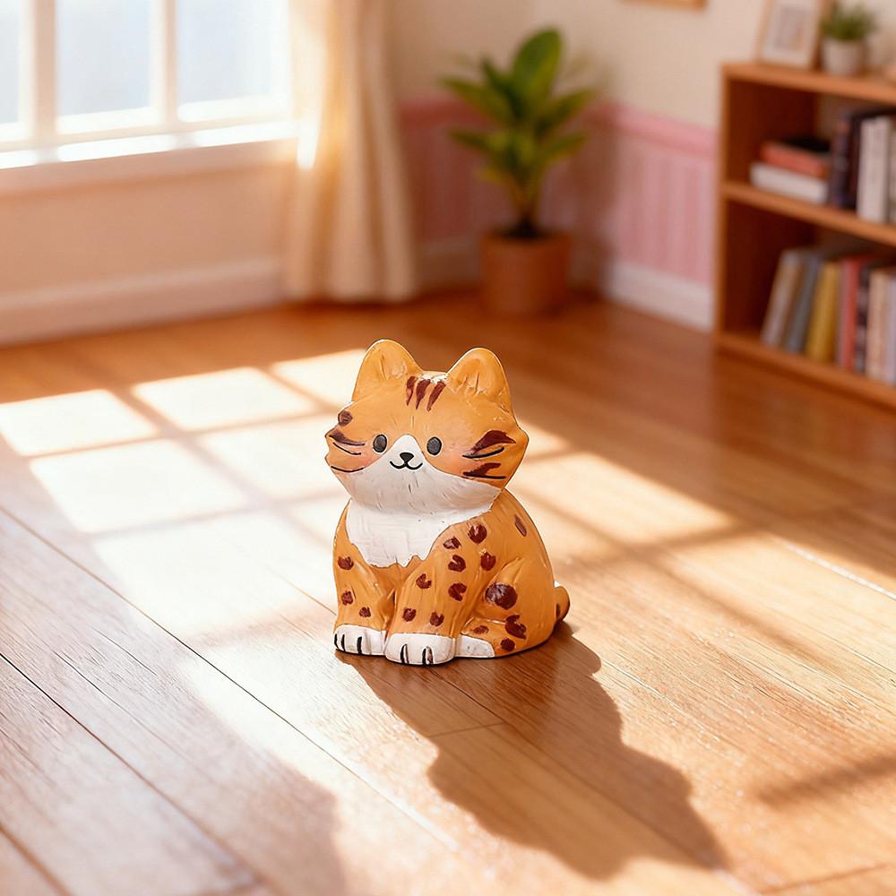 5Pcs/set Cartoon Cat Animal Miniatures Resin Ornaments Fairy Garden Decoration Micro Landscape