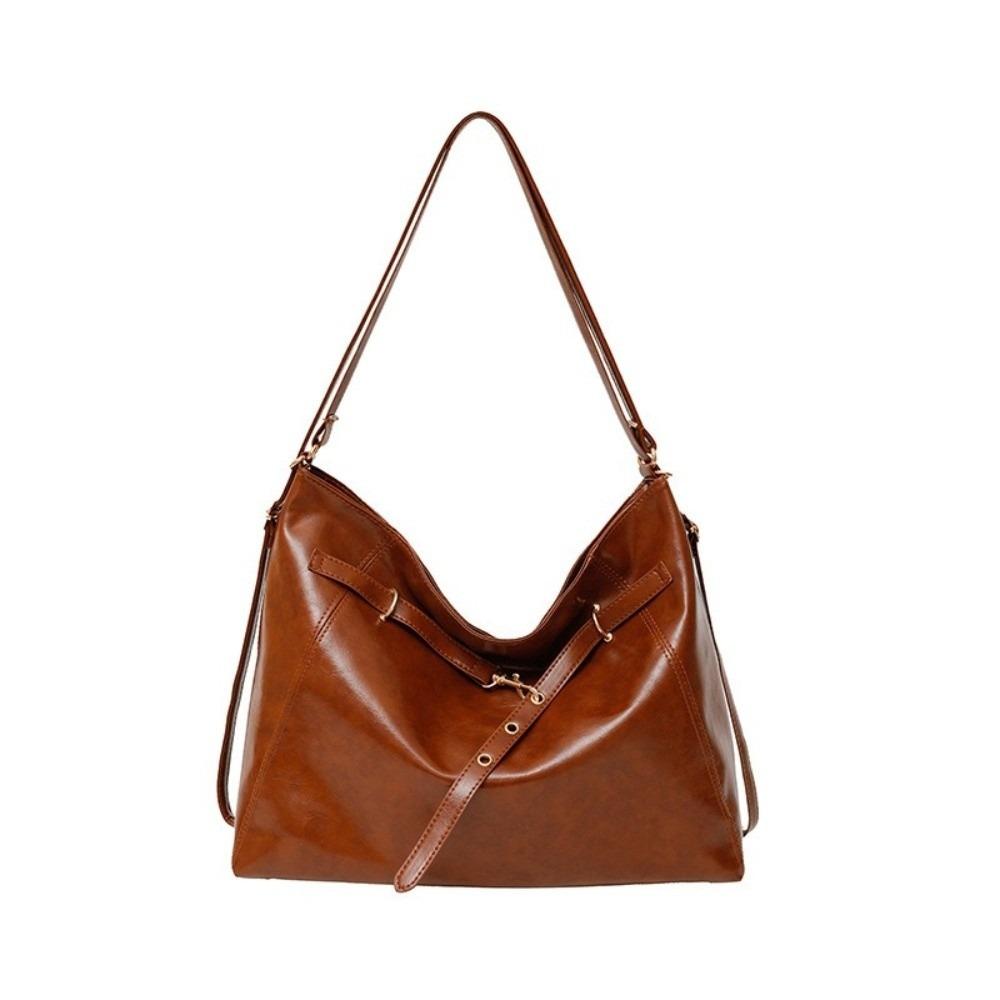 

Сумка кроссбоди Y2K из искусственной кожи, рюкзак большой вместимости, портативная женская сумка через плечо, для студентов коричневый