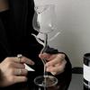 Creative Cocktail Glass Clear Rose Shape Wine Glass with Clear Leaves Glasses Shot Glass Cup Wedding Table Decoration Gift