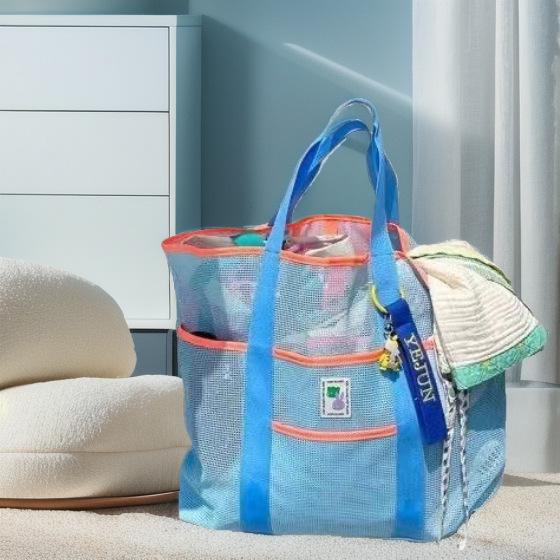 

Корейская пляжная сумка большой вместимости: Портативные летние туалетные принадлежности и хранение для малыша, фитнеса, плавания и использования на открытом воздухе. Extra Large (56*13*40cm)