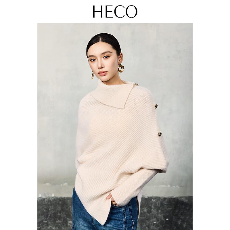 HECO 2025 Slanted Collar Cape Knitted Sweater for Women L 8160₽