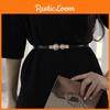 Stunning Matte Black Women's Belt With Elegant Pearl Buckle Perfect For Summer Outfits