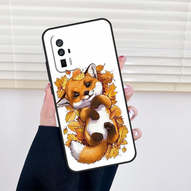 

Autumn Leaves Fall Fox Cover For Xiaomi 13 14 15 Ultra 11T 12T 13T 14T Pro POCO X7 Pro X3 X5 X6 M6 F5 F6 Pro Case POCO F6