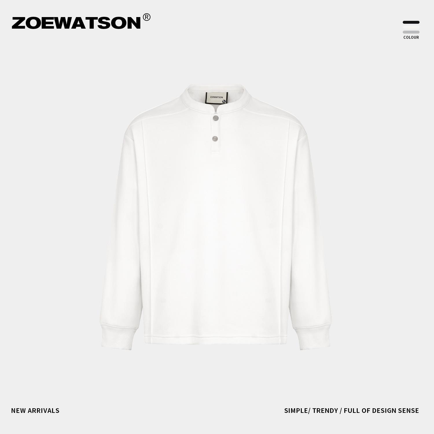 Classic American Old Money Style Henry Collar Men s Heavyweight Winter Pullover Hoodie Large