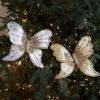 Shatter Resistant Glittering Butterfly Christmas Tree Ornament 25Cm Velvets Design Indoor Outdoor Holiday Party Decoration