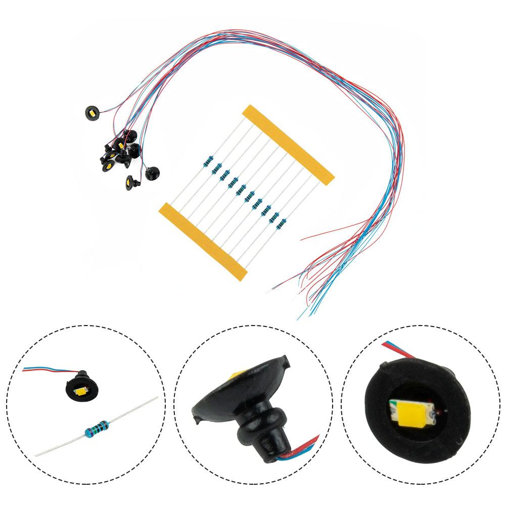

LED Street Wall Lamps For HO/OO Scale Model Railway Scenery, 10pcs Black With Resistors, Complete With Wires And LEDs China Mainland