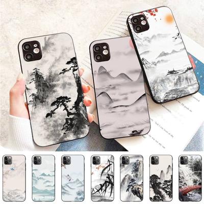 Chinese Style Ink Painting Phone Case for iPhone 11 12 13 Mini Pro Max 8 7 6 6S Plus X 5 S SE 2020 XR XS 10 Case