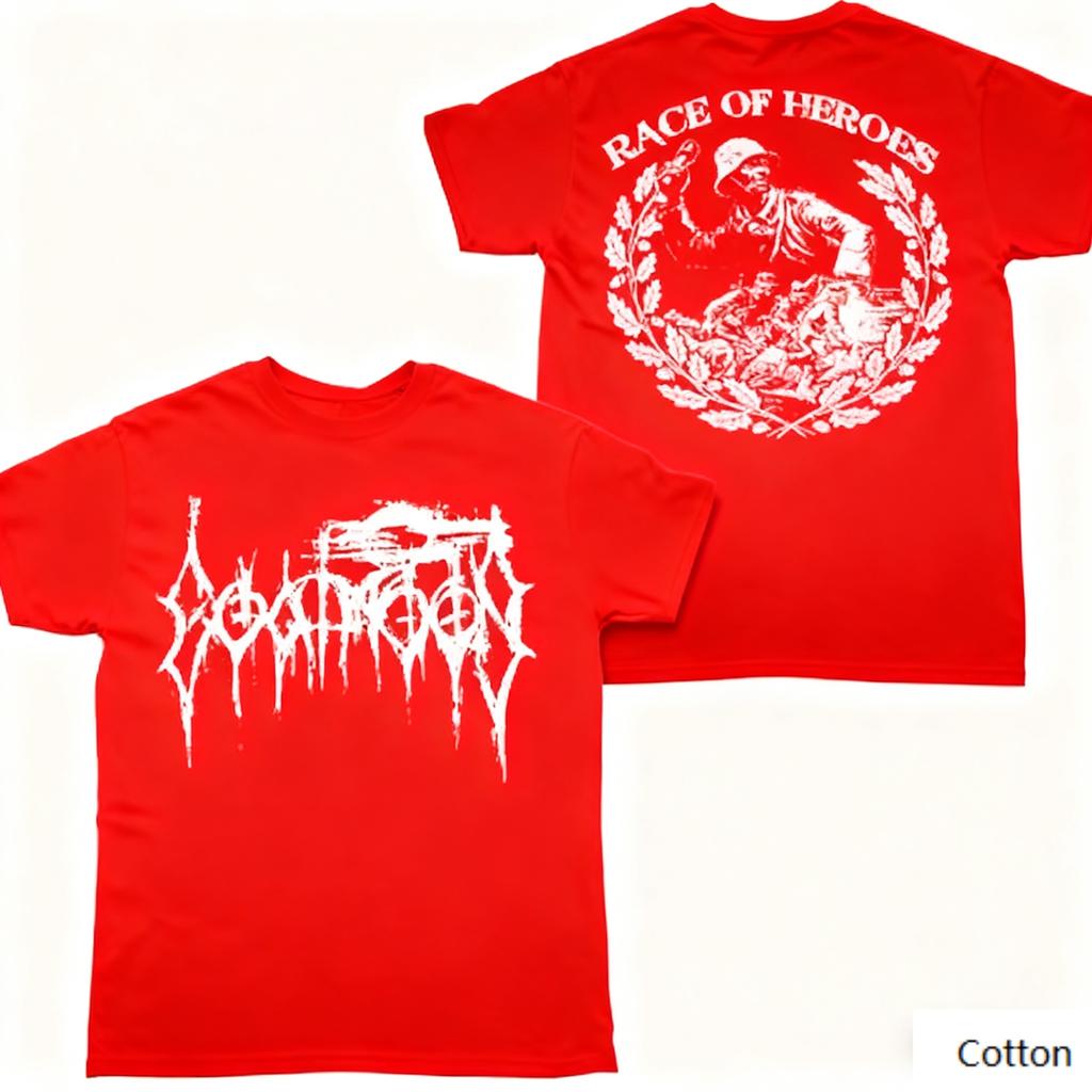 Nostalgický - Temný kov - Retro vojenský - Vibe Crew Neck T-shirt s retro - stylem hrdinského motivu hudební skupiny