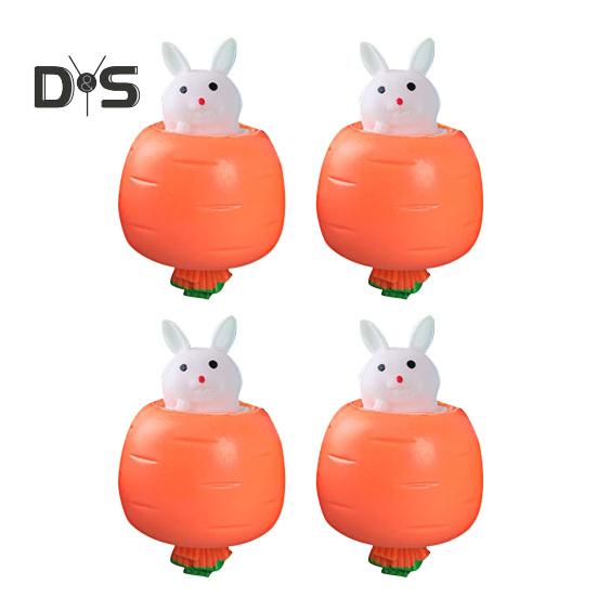 

4 шт., игрушка-сжиматель в виде морковки-кролика, снимающая беспокойство, стресс, кролик, редис, сенсорная игрушка-щипок для детей и взрослых, игрушка-игрушка в виде овощей и животных 4pcs белый
