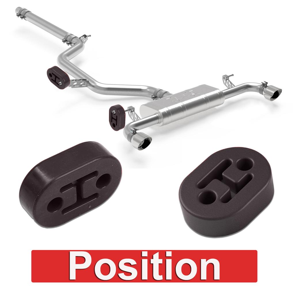 2Pcs Universal Car Polyurethane Exhaust Tail Pipe Mount Bracket Hanger Insulator Grommet Bushing Rod Support 11mm 2 Holes Repair