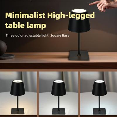 Rechargeable Table Lamp 3 Levels Dimmable Touch Switch LED Night Light Eye Protection Energy Saving High-legged Desk Lamp
