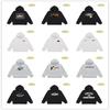 Classic Cotton Hoodie Men Women - Loose Fit Streetwear Sweatshirt With Letter Print 3D Pouch Pocket