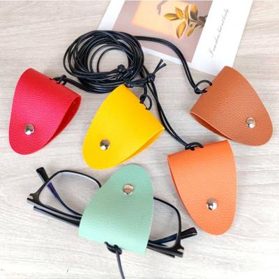 Multifunction Sunglasses Clip Storage Hanging Rope Glasses Clip Hanging Neck Pouch  for Unisex