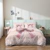 3Pcs Bow Bedding Set, Pink Rhinestone Bow Print Duvet Cover, For Family Bedrooms Dormitories Hotels High Definition Printing