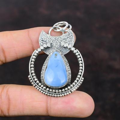 Pendentif en opale bleue Owyhee Magnifique pendentif en argent sterling 925 Magnifique pendentif en pierre précieuse fait à la main Cadeau de fiançailles Pendentif de déclaration