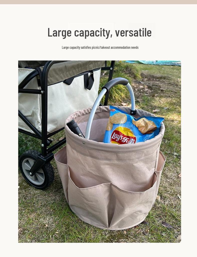 Portable Foldable Picnic and Beach Basket - Handheld Toiletry, Bath, Household & Shopping Bag