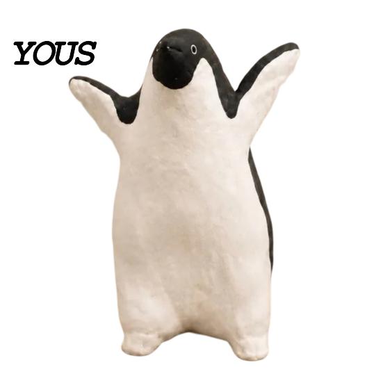 Feine Handwerkskunst Tischfigur Niedliche Pinguinfigur, Nordische Stil Kleine Tierstatue, Skurrile Einzigartige Geburtstagsgeschenke Schreibtisch Regal Dekor