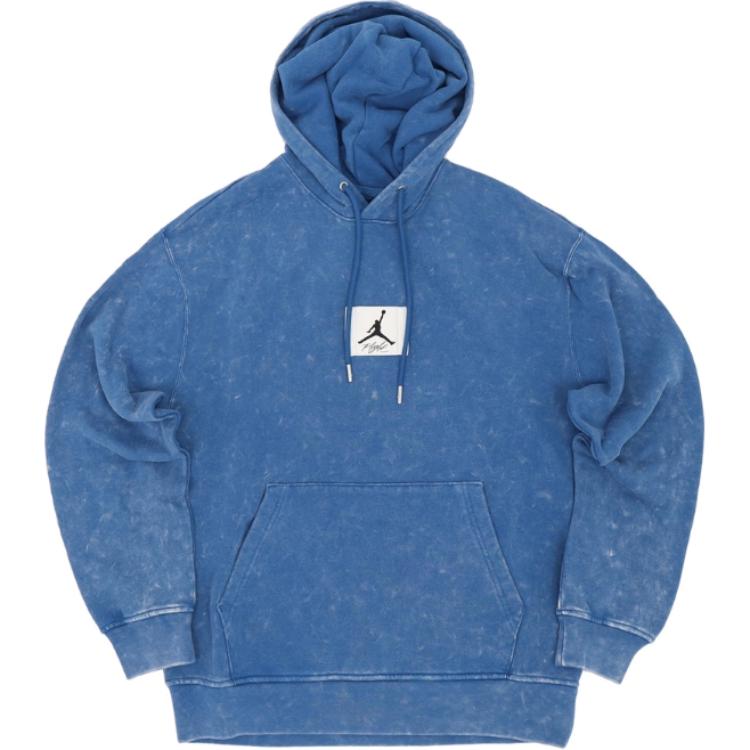 Jordan Logo Print Washed Knit Hoodie Men Hoodie Royal-Blue DR3088-485
