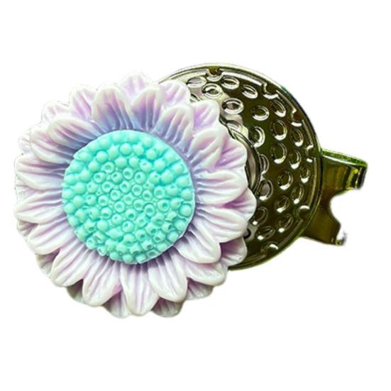 Magnetic Golf Ball Marker with Hat Clip Sunflower Shape Magnet Ball Marker Cap Clip Set for Men Women Golfers Bags Belts Visors Accessories