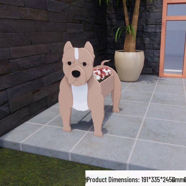 Garden Art Dog and Cat Flower Pot Set