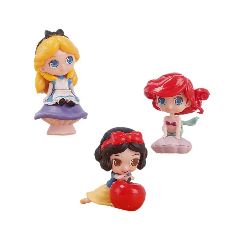 3Pcs/Set Kawaii Anime Figure Fairy Tale Princess Snow White Cinderella Vinyl Bell Ariel Action Figure Doll Model Toys Gift