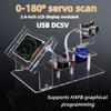 DC5V Ultrasonic Radar Scanner Kit HXFB Graphic Programming Core Board DIY Kit Parts 0-180° Servo Scan LCD Real-time Display