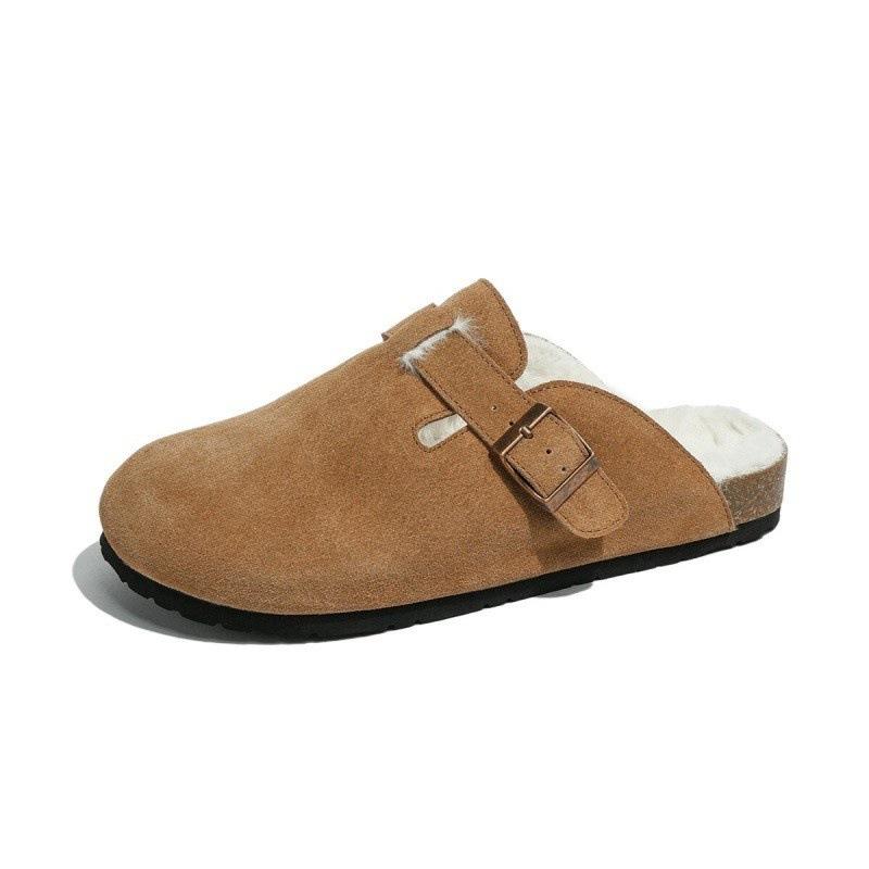 [Spot] All-leather Birkenstocks for Women's Couples, Bag Head Cork Sole, Half Height Increase Inside, Slippers Wear One Pedal Outside