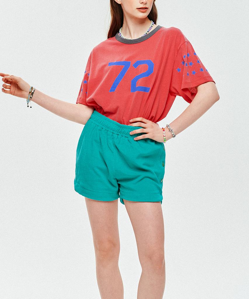 LESONNET Button Shorts Emerald Green