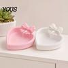 Combined Decorative Trays Set 3D Printed Bow Jewelry Tray, Cute Heart-Shaped Organizer, Stable Desktop Organizer Bay Window Decor Accessory for