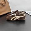 Leather Casual Sports Shoes Versatile Outdoor Flat Shoes Black Running Shoes Soft Baseplate Shoes Women