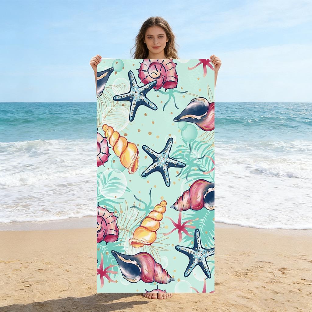 Starfish Turtle Beach Towel Quick-Drying Small To Large Bath Towel For Beach Pool Yoga Gym Home Travel Towel Gift for Friend