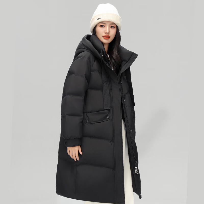 Fengmao Women's Korean Style Detachable Hood Mid-Length Thick Down Jacket FMYL6887