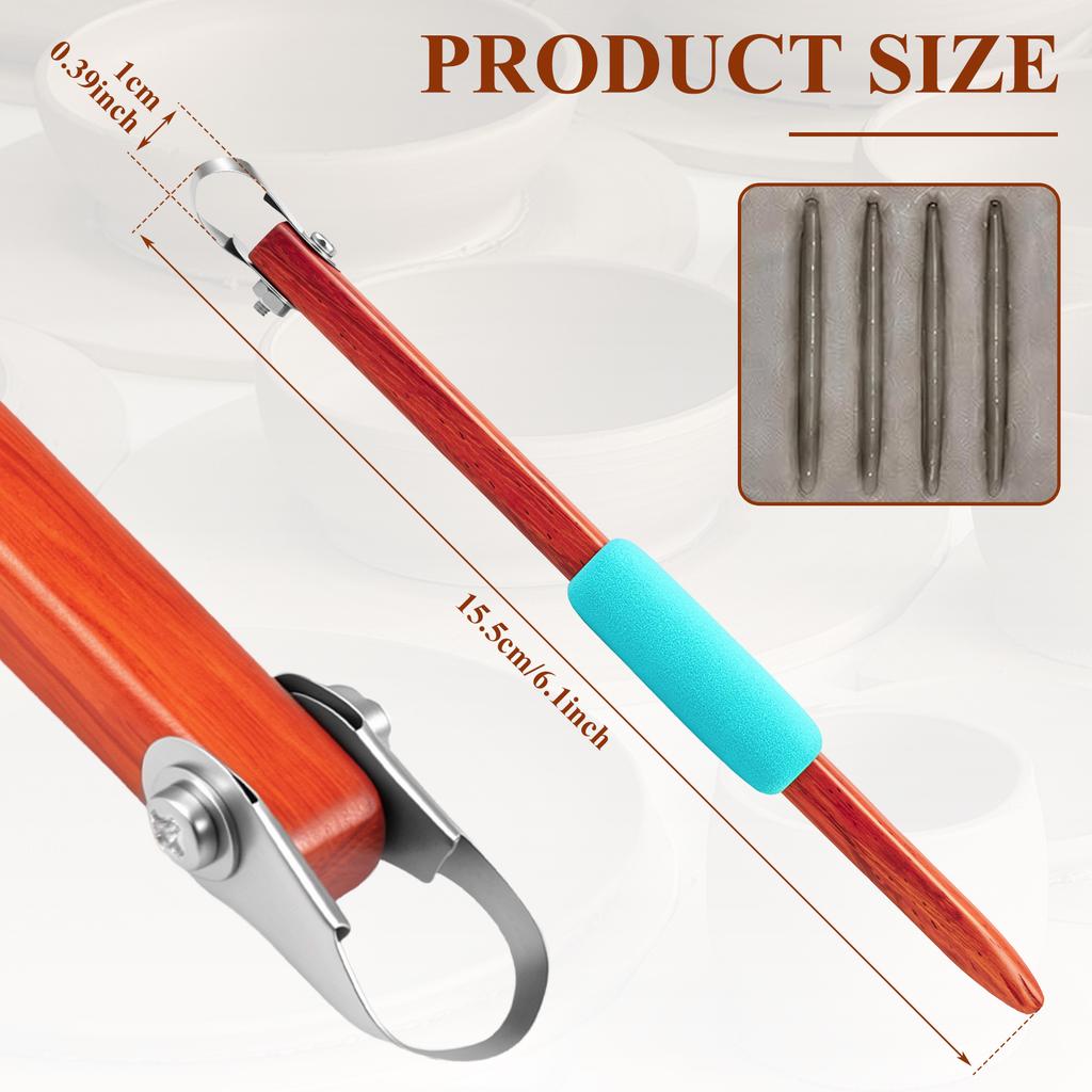 Pottery Texture Carving Tool Set Clay Sculpting,Ceramic Trimming,Sgraffito,Fluting DIY Pottery Clay Ceramics Wooden Carving Tool