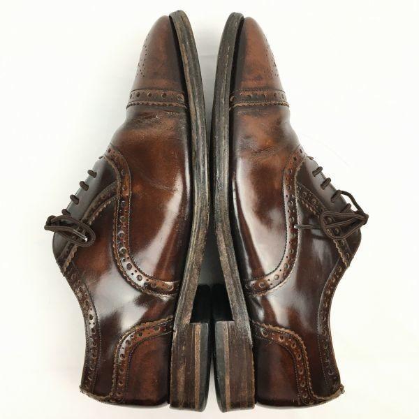 Loake Hergestellt in England Vintage Semi-Brogue Kappe Zehenbraun Größe 8/26,5cm Herren(GEBRAUCHT)