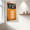 Vintage 'I Only Drink Days Start With KT' Metal Tin Sign - Rustic Distressed Orange Wall Decor with Checkboxes for Man Cave Bar