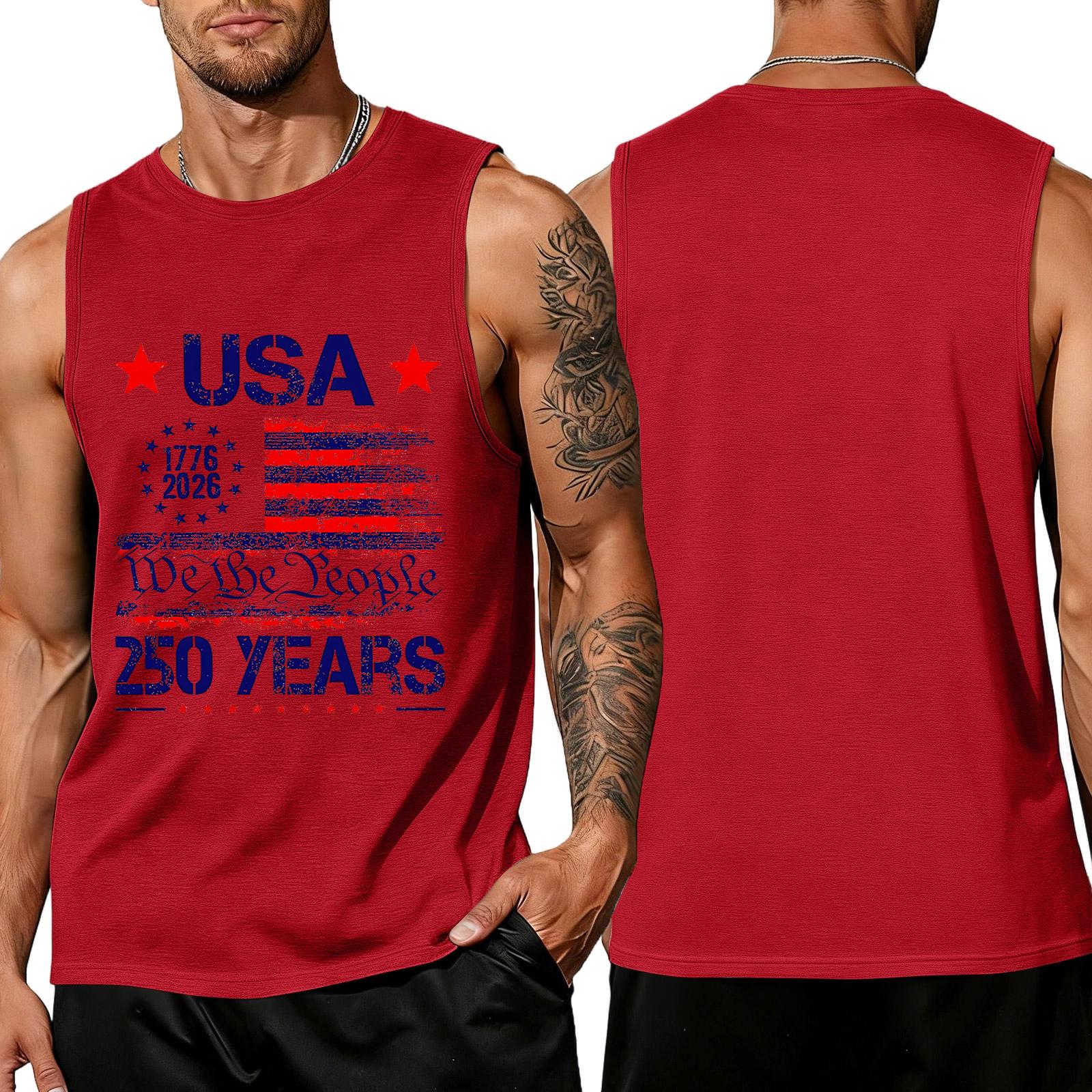 

Men s Loose Fit Sleeveless Tank Top Casual Summer Daily Wear Printed Graphic Muscle Tee Shirt XL червоний