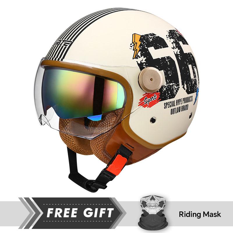 Men Women Retro Semi-open Helmets DOT ECE Open Face Helmets Motorcycle Accessories Cascos Para Motos 3/4 Open Half Helmet
