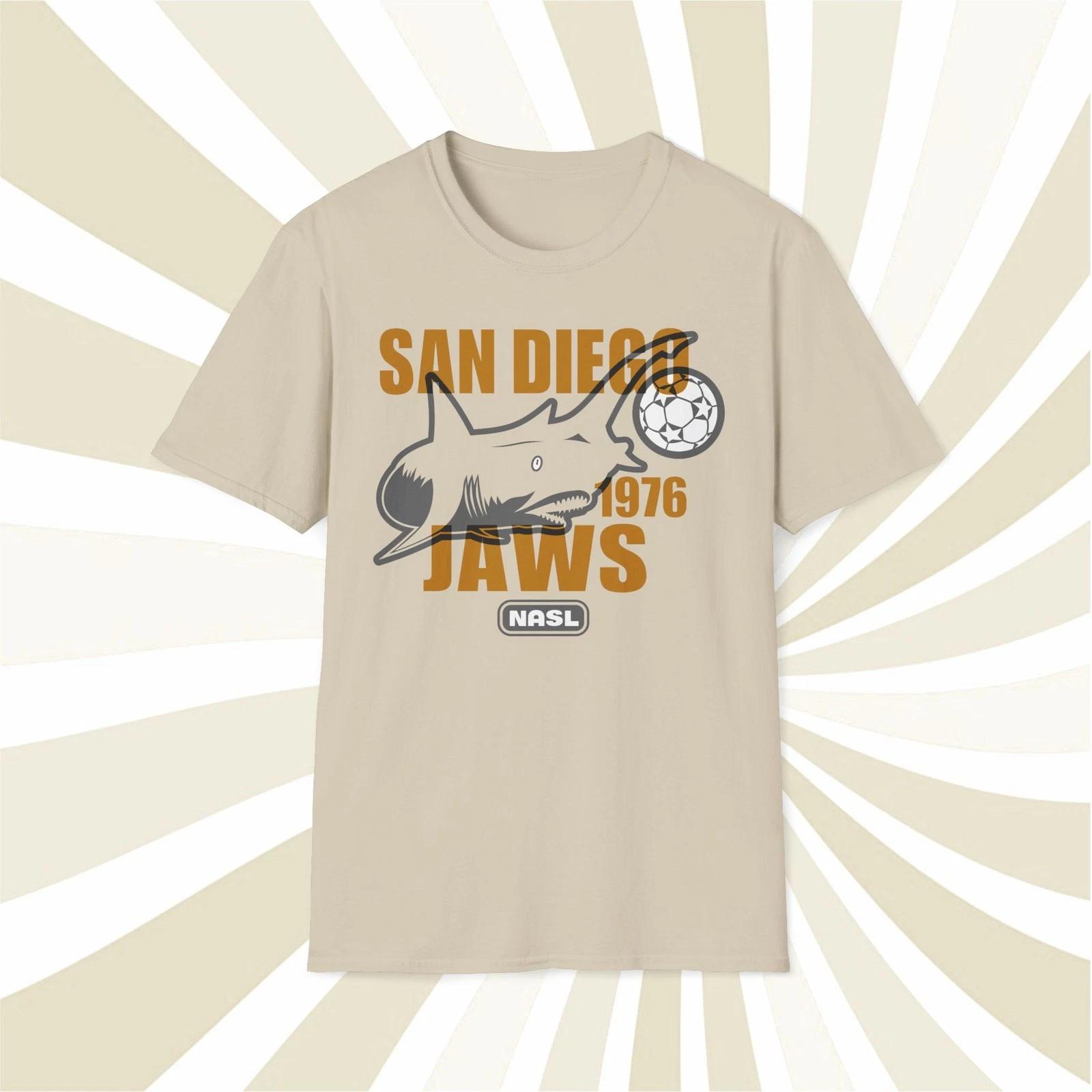 Men s and Women s T-shirts San Diego Jaws 1976 NASL Vintage Offset Printed Soccer T-Shirt S