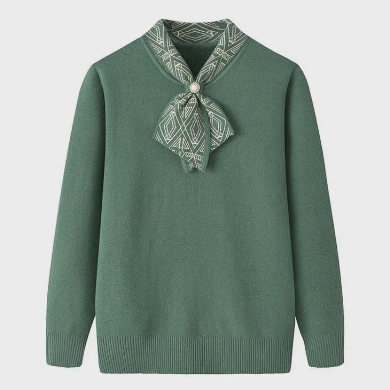 2024 Autumn Collection: Stylish Long-Sleeved Tops & Knitted Sweaters for Middle-Aged and Elderly Women