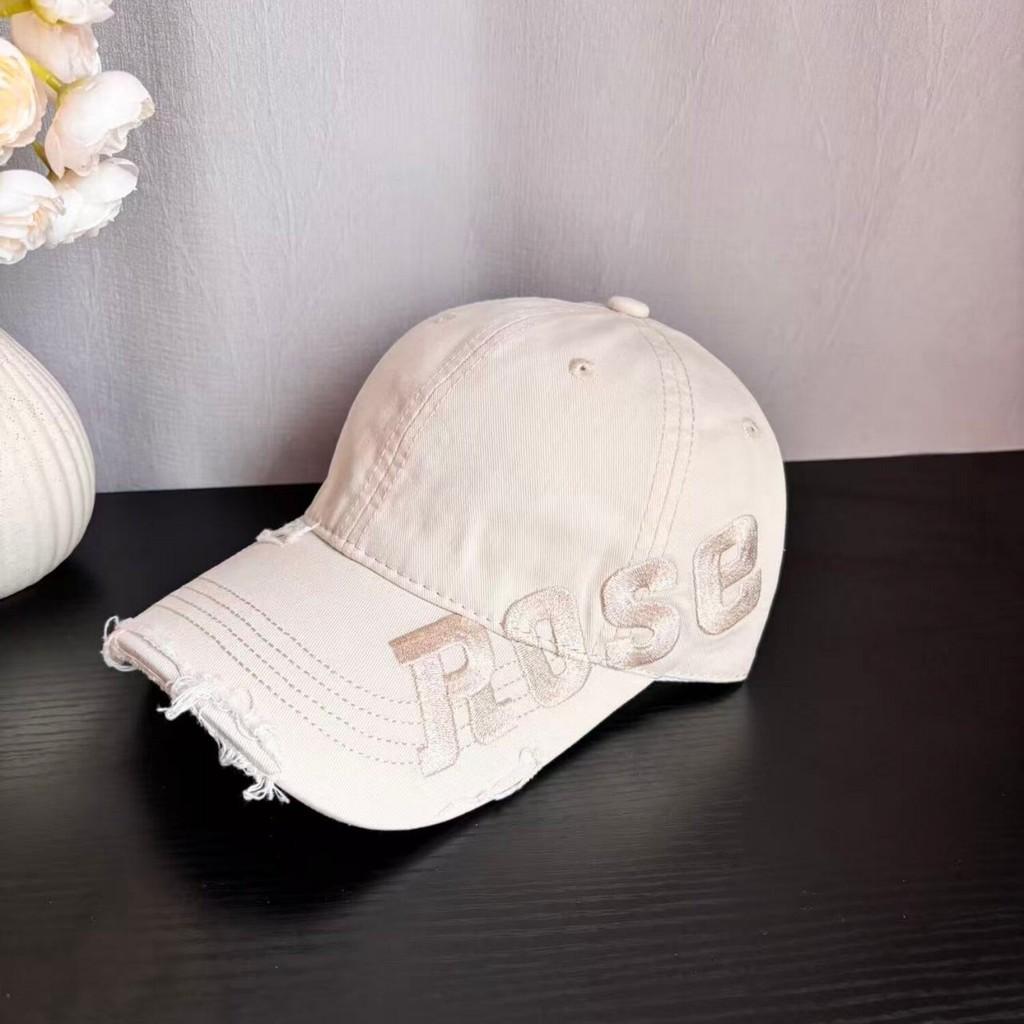 Vintage Style Pink Baseball Cap With Embroidered Letters For Casual Men Women