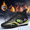 Winter New High-Top Fleece Lined Football Shoes for Men Training Grass Field TF Studs AG Leather Footwear Sports Sneakers