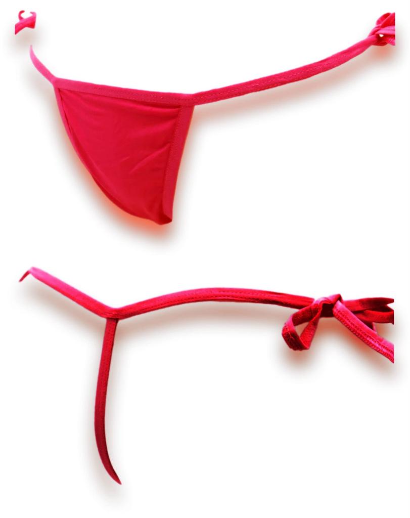 Remote Rotor Pocket Shorts Jumping Pants String Panties Micro Bikini T57R Red F [Cat Select] T-Back